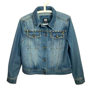 Frye Denim Jean Jacket Rivets Studding Detail NEW with tags